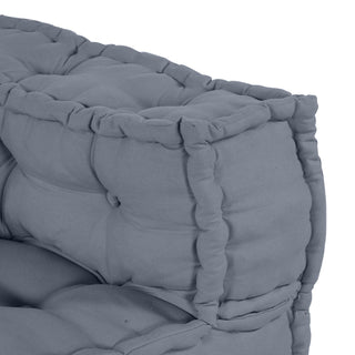 vidaXL 4-Seater Modular Pouffe Sofa Convertible Grey Fabric - 3315094 - Sofa In Store