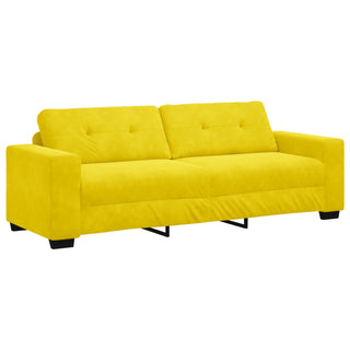 vidaXL 3 Piece Sofa Set with Cushions Yellow Velvet - Sofa In Store