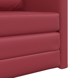 vidaXL Floor Sofa Bed 2-in-1 Wine Red 74x77x81 cm Faux Leather