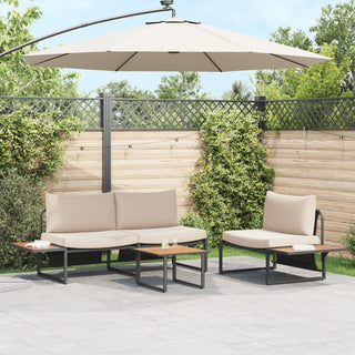 vidaXL 3 Piece Garden Sofa Set with Taupe Cushions