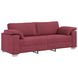 vidaXL 2 Piece Sofa Set with Cushions Wine Red Fabric
