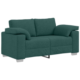 vidaXL 2 Piece Sofa Set with Cushions Dark Green Fabric