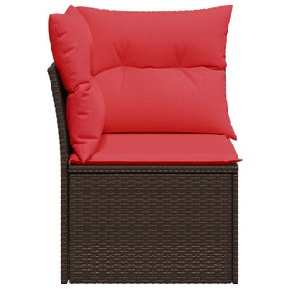 vidaXL Garden Sofa Red Wicker, Polyester One size Sleek Outdoor Sofa