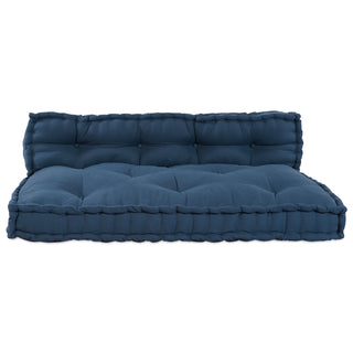 vidaXL Pallet Sofa Cushion with Back Support Blue Fabric - Sofa In Store