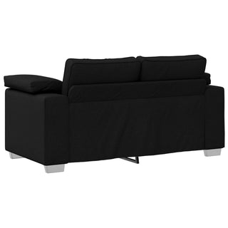 vidaXL 2 Piece Sofa Set with Cushions Black Fabric - Sofa In Store
