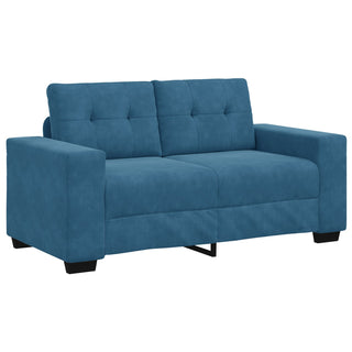 vidaXL 3 Piece Sofa Set with Cushions Blue Velvet - Sofa In Store