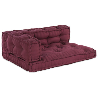 vidaXL Red Fabric Pallet Sofa Cushion with Arm and Back Support