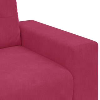 vidaXL 3 Piece Sofa Set with Cushions Wine Red Velvet
