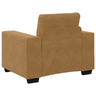 vidaXL 3 Piece Sofa Set with Cushions Brown Velvet
