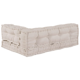 vidaXL Pallet Sofa Cushion with Arm and Back Support Cream Fabric - Sofa In Store