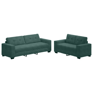 vidaXL 2 Piece Sofa Set with Cushions Dark Green Velvet