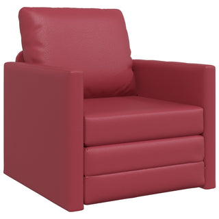 vidaXL Floor Sofa Bed 2-in-1 Wine Red 74x77x81 cm Faux Leather
