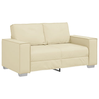 vidaXL Cream Loveseat Sofa - 120 cm Faux Leather - Sofa In Store