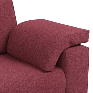 vidaXL 2 Piece Sofa Set with Cushions Wine Red Fabric