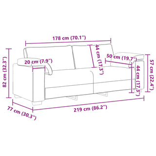 vidaXL 2 Piece Sofa Set with Cushions Wine Red Fabric