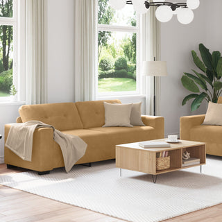 vidaXL 2 Piece Sofa Set with Cushions Brown Velvet - Sofa In Store