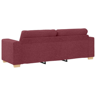 vidaXL 3-Piece Sofa Set with Cushions in Wine Red Fabric - 3324631