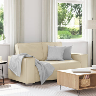 vidaXL Cream Loveseat Sofa - 120 cm Faux Leather - Sofa In Store