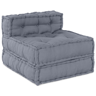 vidaXL 4-Seater Modular Pouffe Sofa Convertible Grey Fabric - 3315094 - Sofa In Store