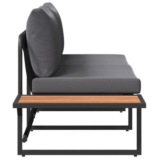 vidaXL 2-Seater Garden Sofa with Anthracite Cushions