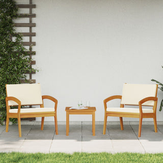 vidaXL Outdoor Sofa Cream white Solid Acacia wood 59.5 x 70.5 x 72.5 cm - Sofa In Store