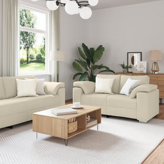 vidaXL 3-Piece Sofa Set with Cushions in Linen - 3324607 - Sofa In Store