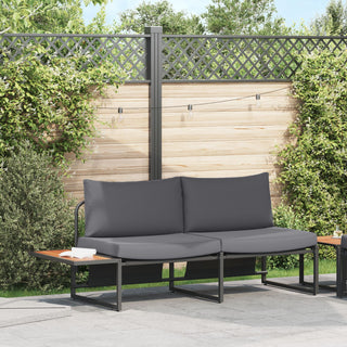 vidaXL 2-Seater Garden Sofa with Anthracite Cushions