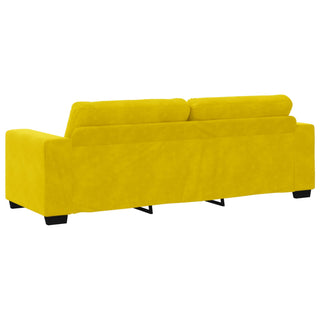 vidaXL 3 Piece Sofa Set with Cushions Yellow Velvet - Sofa In Store