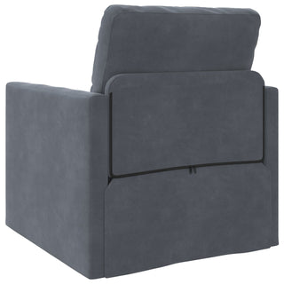 vidaXL Floor Sofa Single Convertible Velvet 74x77x81 cm Dark Grey - Sofa In Store