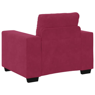 vidaXL 3 Piece Sofa Set with Cushions Wine Red Velvet