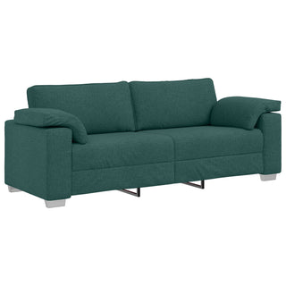 vidaXL 2 Piece Sofa Set with Cushions Dark Green Fabric