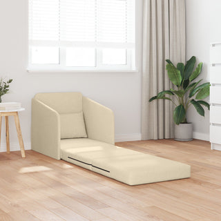 vidaXL Floor Sofa Bed 2-in-1 Cream 65x80x83 cm Fabric - Sofa In Store