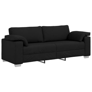 vidaXL 2 Piece Sofa Set with Cushions Black Fabric - Sofa In Store
