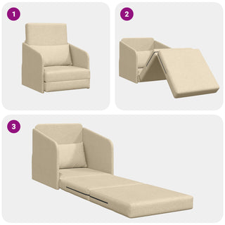 vidaXL Floor Sofa Bed 2-in-1 Cream 65x80x83 cm Fabric - Sofa In Store
