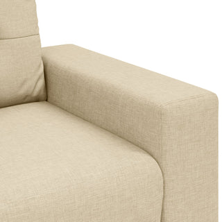 vidaXL 3 Piece Sofa Set with Cushions Cream Fabric - Sofa In Store