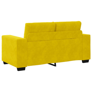 vidaXL 3 Piece Sofa Set with Cushions Yellow Velvet - Sofa In Store