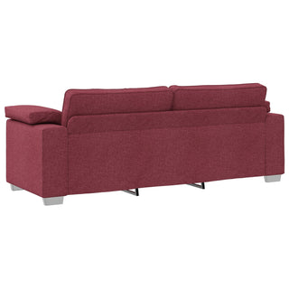vidaXL 2 Piece Sofa Set with Cushions Wine Red Fabric
