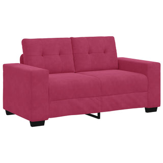 vidaXL 3 Piece Sofa Set with Cushions Wine Red Velvet