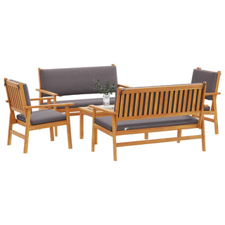 vidaXL 5 Piece Garden Sofa Set with Cushions Solid Wood Acacia - 3331814 - Sofa In Store