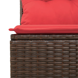 vidaXL Garden Sofa Red Wicker, Polyester One size Sleek Outdoor Sofa