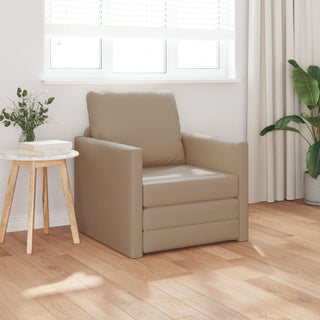 vidaXL Floor Sofa Bed 2-in-1 Cappuccino 74x77x81 cm Faux Leather - Sofa In Store