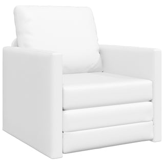vidaXL Floor Sofa Bed 2-in-1 White 74x77x81 cm Faux Leather - Sofa In Store