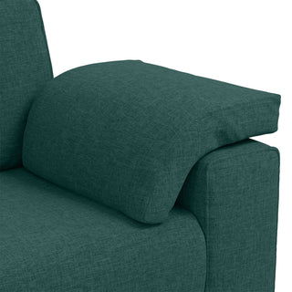 vidaXL 2 Piece Sofa Set with Cushions Dark Green Fabric