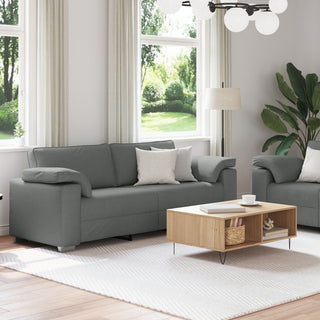 vidaXL 2 Piece Sofa Set with Cushions in Dark Grey Fabric - Sofa In Store