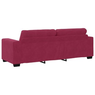 vidaXL 3 Piece Sofa Set with Cushions Wine Red Velvet