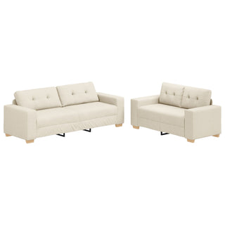 vidaXL 2 Piece Sofa Set with Cushions Linen - Sofa In Store