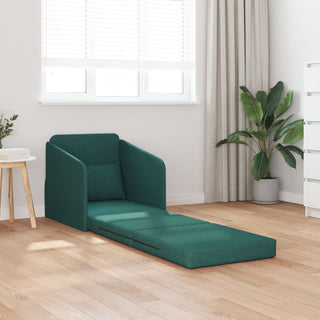 vidaXL Floor Sofa Bed 2-in-1 Dark Green 65x80x83 cm Fabric