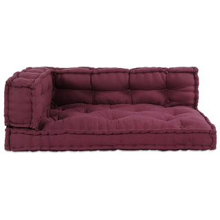 vidaXL Red Fabric Pallet Sofa Cushion with Arm and Back Support