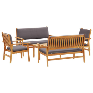 vidaXL 5 Piece Garden Sofa Set with Cushions Solid Wood Acacia - 3331814 - Sofa In Store