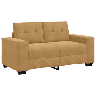 vidaXL 3 Piece Sofa Set with Cushions Brown Velvet